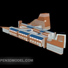 מודל תלת מימד של אדריכלות מורכבת בניין