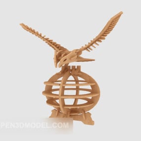مدل دکور سه بعدی مجسمه اسکلت عقاب