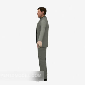 3D модель персонажа стоящего делового мужчины