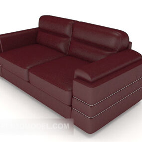 Business Dark Red Double Sofa 3d-modell