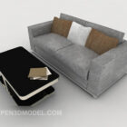 Sofa đôi đơn giản màu xám