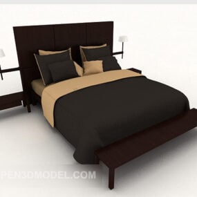Biznesowy minimalistyczny model podwójnego łóżka 3D