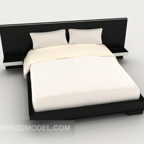 Business Simple Black And White Double Bed 3d model