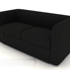 Business Simple Black Double Sofa 3d-modell