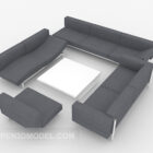 Бізнес простий сірий комбінований диван