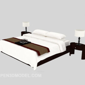 Business White Double Bed 3d-modell