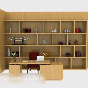 Business Wooden Display Cabinet 3d model