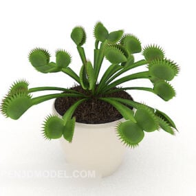 3D model v květináči kaktusu