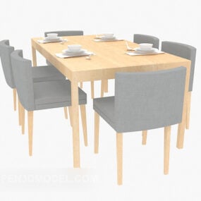 โต๊ะและเก้าอี้คาเฟ่เลานจ์แบบ 3 มิติ