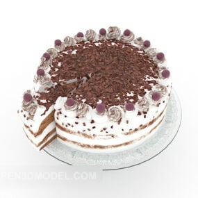Kuchen mit Schokoladenoberteil 3D-Modell
