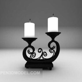 Ensemble de meubles de lampe chandelier en fer modèle 3D