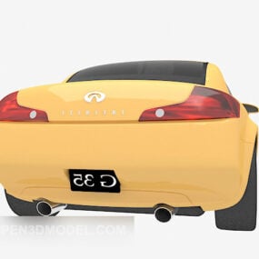 نموذج سيارة إنفينيتي الصفراء الرياضية ثلاثية الأبعاد