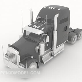 Modelo 3d de cabeça de caminhão cinza
