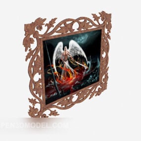Carved Wood Hanging Painting 3d model