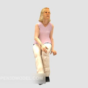 फैशन स्कर्ट के साथ खूबसूरत लड़की 3डी मॉडल