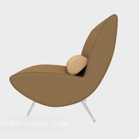 休闲棕色单人沙发3d模型