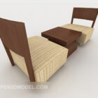 Casual Brown Wooden Table Chair Set