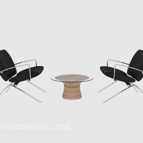 Mesa de centro informal y silla modelo 3d