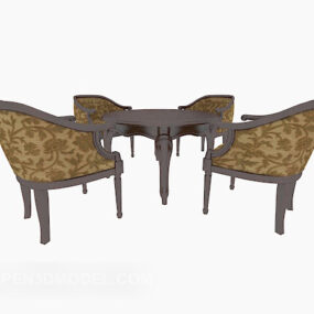 Casual Vintage Table And Chair 3d model