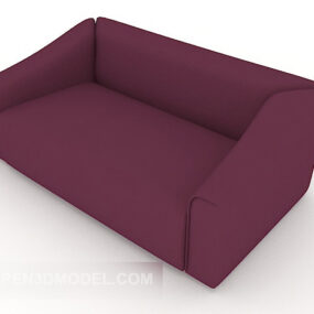 Casual Minimalist Purple Double Sofa 3d model