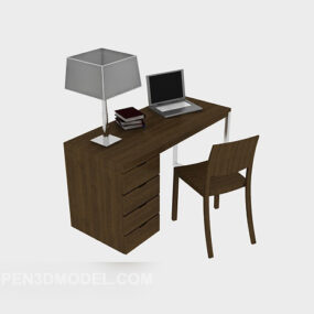 Lässiges minimalistisches Tisch- und Stuhl-3D-Modell