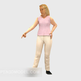 Casual stand-up figuur karakter V1 3D-model