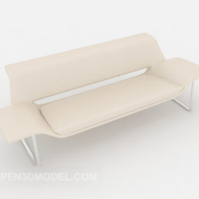 Casual White Double Sofa 3d-modell