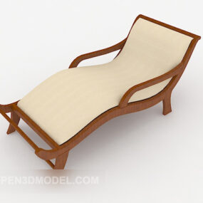 Casual Wood Minimalist Lounge Chair 3d model