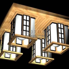 Lampada da soffitto con paralume rettangolare modello 3d