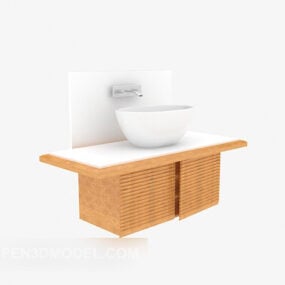 Mesa de cerámica blanca para lavar a mano modelo 3d