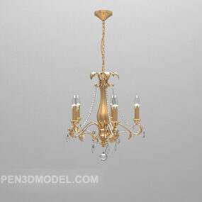 クラシック真鍮シャンデリア大型照明3Dモデル