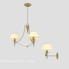 Chandelier, Wall Lamp Combination 3d model