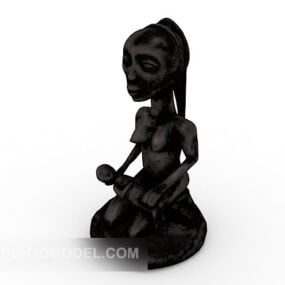 Women Sitting Figurine Table Statue 3d model