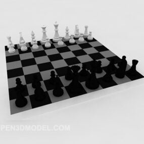 Satranç Tahtası Siyah Beyaz 3D model