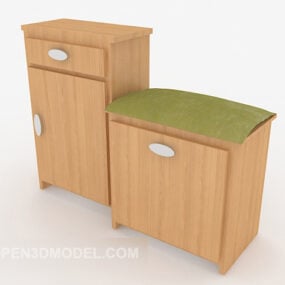 Modelo 3d de caixa de baú de madeira antiga