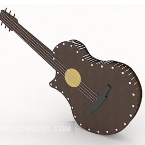 Acoustic Guitar Dark Wood 3d model