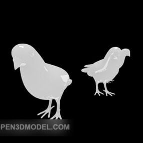 Mô hình 3d chú gà con nhỏ
