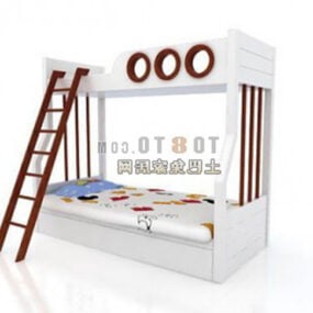 3д модель детской двухъярусной кровати для девочек, мебели