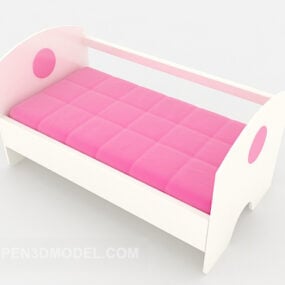 Children Bed Pink Blanket 3d model