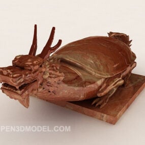 चीनी मिलेनियम कछुए की मूर्ति 3डी मॉडल