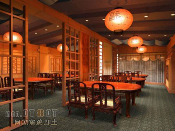 Kinesisk restaurantmøbler interiør