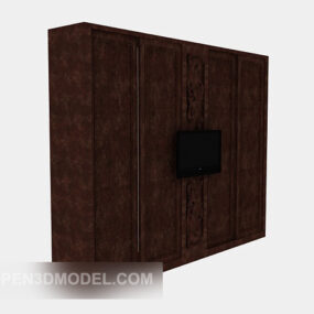 Chinese Tv Wall Wooden 3d model