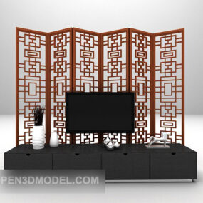 Chinese Screen Tv Background 3d model
