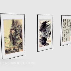 Peinture ancienne chinoise modèle 3D