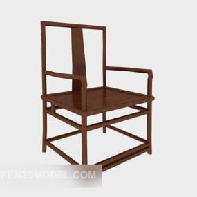 Chaise longue avec accoudoirs chinois modèle 3D
