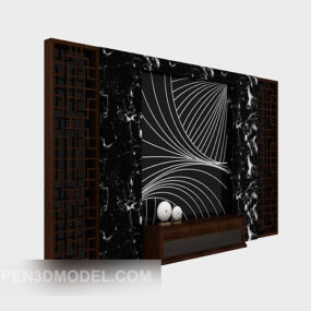 Wall Tv Cabinet Chinese Background 3d model