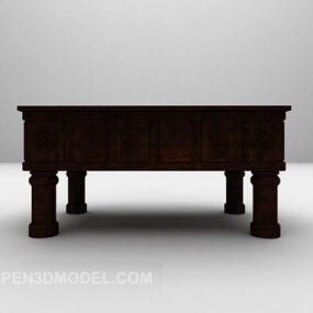 Chinese Dark Wooden Coffee Table V1 3d model