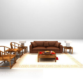 Kiinalainen huonekalusohva Large Full Set 3D-malli