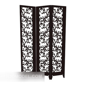 Chinese Complex Solid Wood Screen 3d model