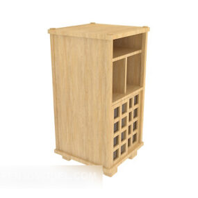 Chinese Cupboard Yellow Wooden 3d model
